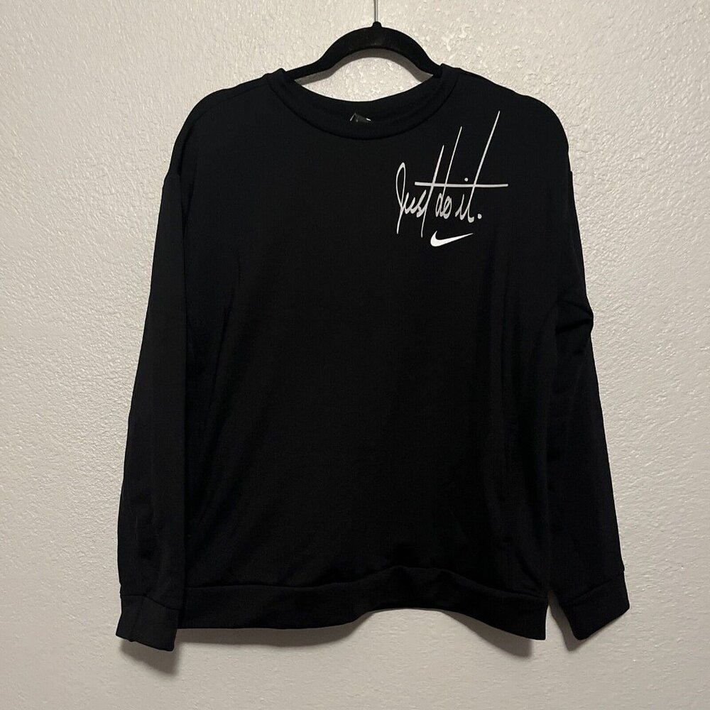 Nike Black Thermal Long Sleeve Shirt, Fuzzy Inside Size Small Logo On Left Chest